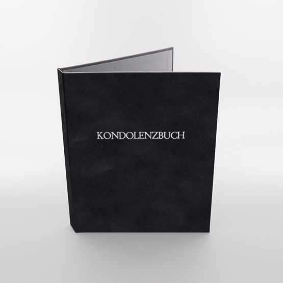 Kondolenz-Ringbuch | Schwarz Velour | Prägung Silber