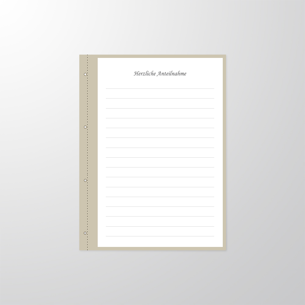 Einlegepapier | beiger Rand | 150 g | gelocht, perforiert, mit Linien