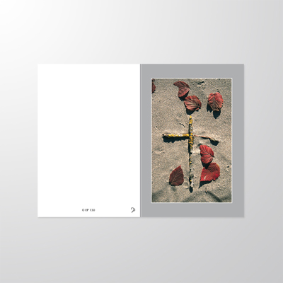 EP130P | Sterbebilder | Kreuz im Sand | Papyrello