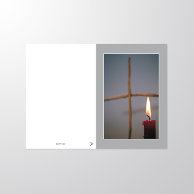 EP131P | Sterbebilder | Kreuz mit Kerze | Papyrello