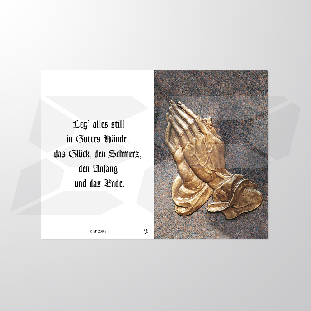 EP209sP | Sterbebilder | Dürerhände mit Spruch | Papyrello