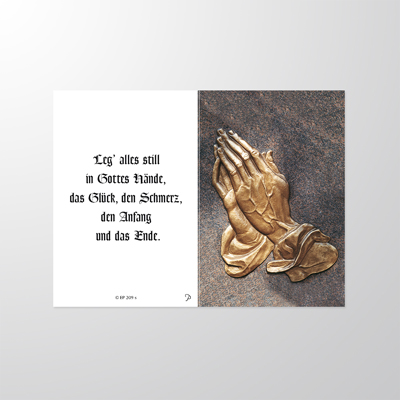 EP209sP | Sterbebilder | Dürerhände mit Spruch | Papyrello