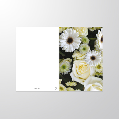 EP352P | Sterbebilder | Weiße Rosen im Blumengesteck | Papyrello